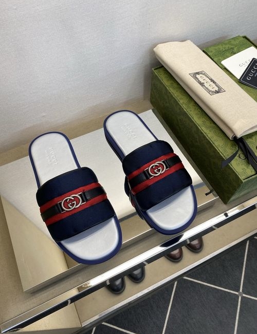 Gucci GG Embroidered Canvas Casual Slides