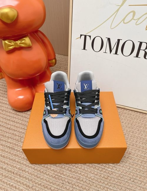 Louis Vuitton LV Trainer Sneakers Suede Damier Pattern Shoes
