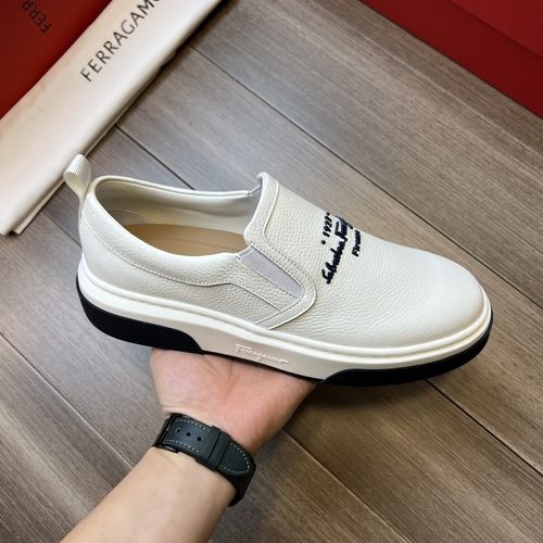 Ferragamo Cowhide Casual Sneakers With TPR Sole
