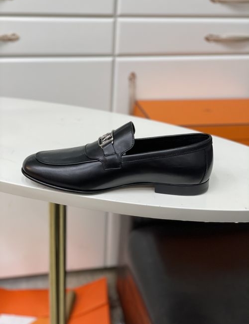 Hermes Calfskin Leather Slip-on Loafers