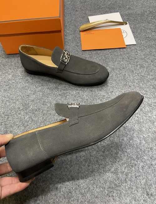 Hermes Calfskin Leather Slip-on Loafers