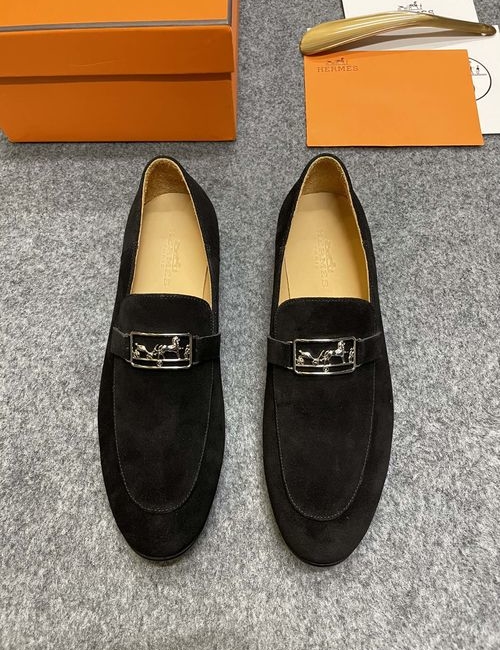 Hermes Calfskin Leather Slip-on Loafers