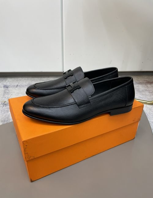 Hermes Calfskin Leather Slip-on Loafers
