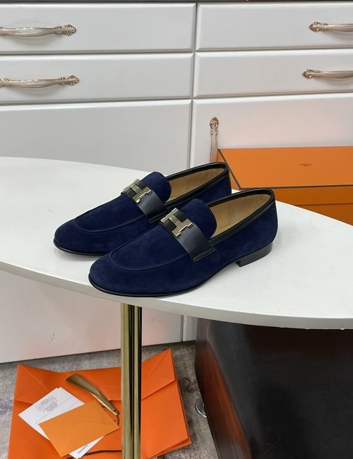 Hermes Calfskin Leather Slip-on Loafers