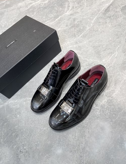 Dolce & Gabbana DG Formal Leather Shoes, Exclusive Buckle, Versatile Style
