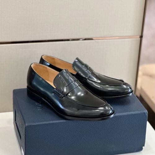Yves Saint Laurent YSL Loafer Shoes Embossed Logo Leather Sole