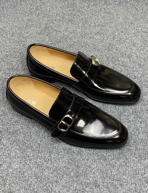 Christian Dior CD Cowhide Slip On Leather Shoes