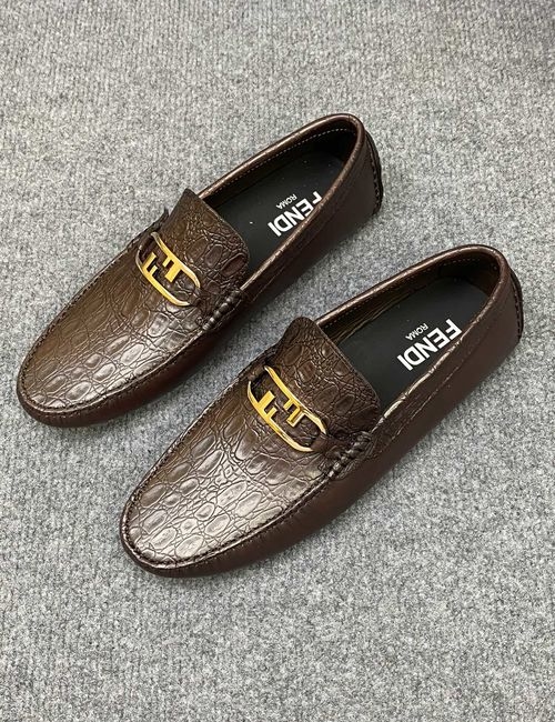 Fendi Genuine Leather Slip-on Loafers