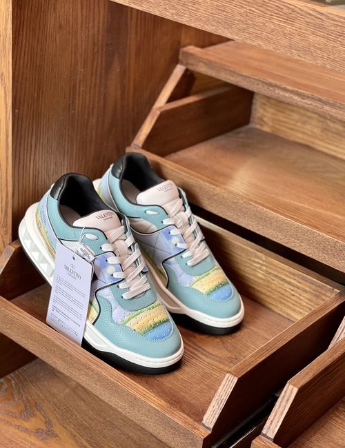 Valentino One Stud Low-top Calfskin Sneakers With 3D Studs