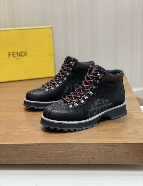 Fendi Cowhide Ankle Boots With FF Details