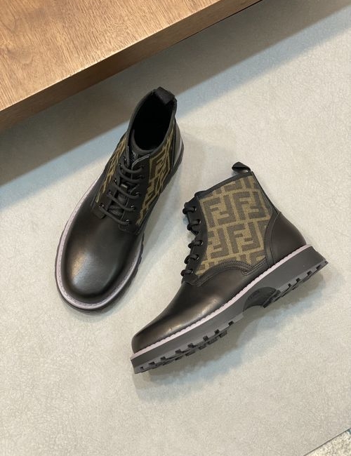 Fendi Cowhide Ankle Boots With FF Details