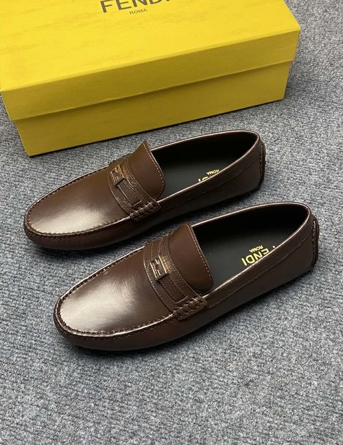 Fendi Genuine Leather Slip-on Loafers