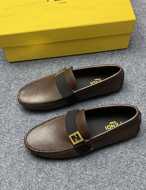 Fendi Genuine Leather Slip-on Loafers