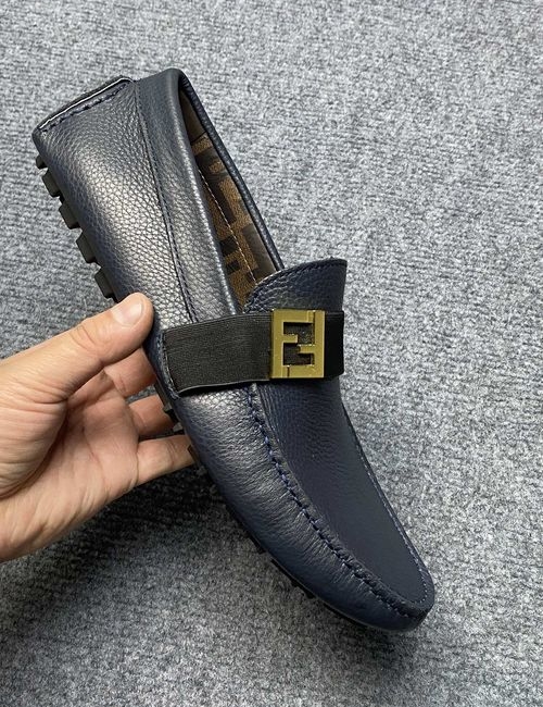 Fendi Genuine Leather Slip-on Loafers