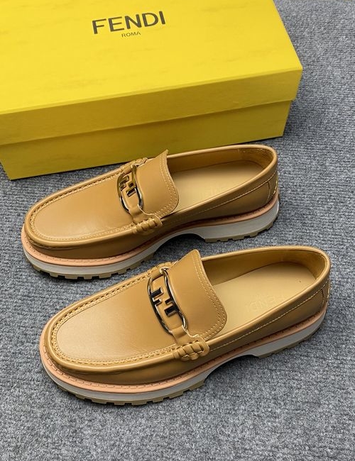 Fendi Logo Casual Loafers With Leather Outsole