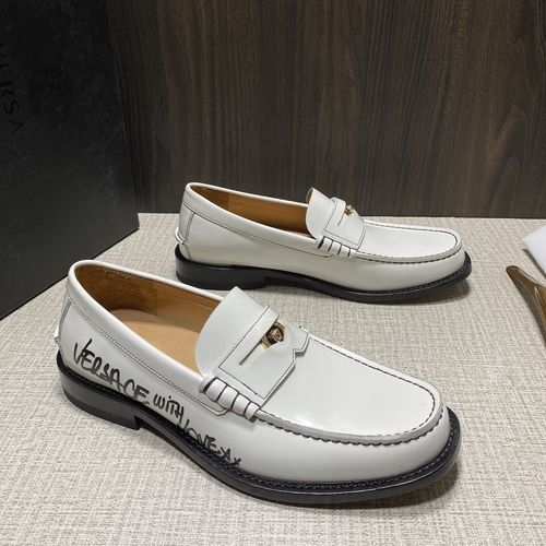 Versace Medusa Logo Leather Loafers