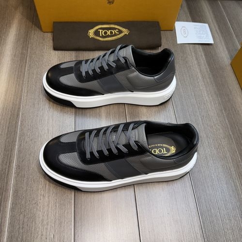 Tods Premium Casual Leather Sneakers With TPU Sole