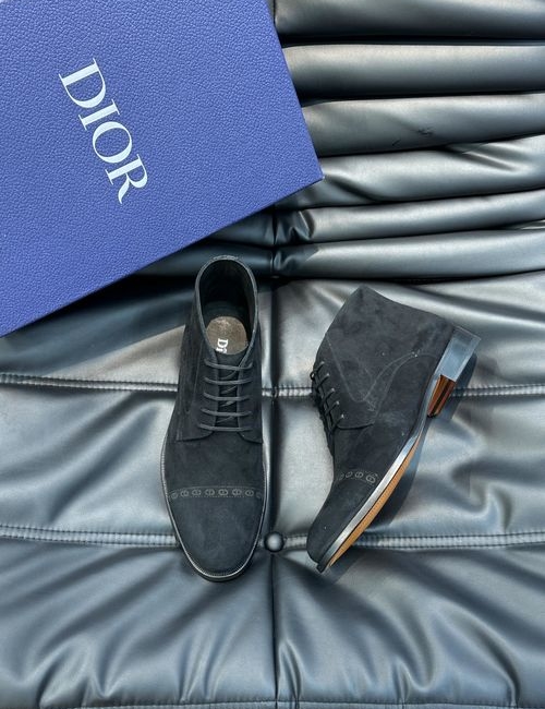 Christian Dior CD Leather Ankle Boots With Logo