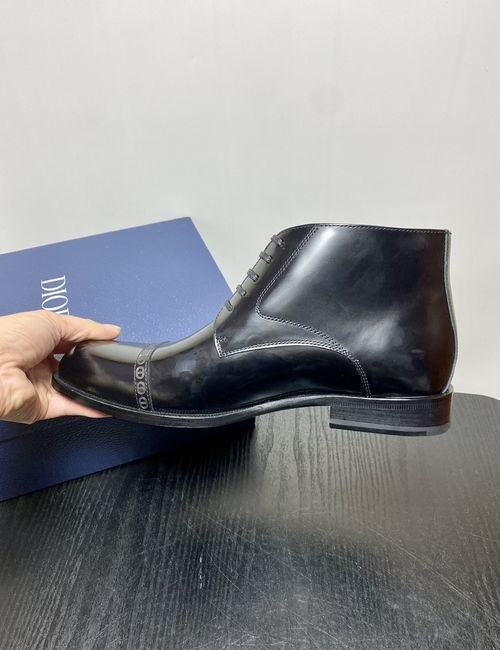 Christian Dior CD Leather Ankle Boots With Logo