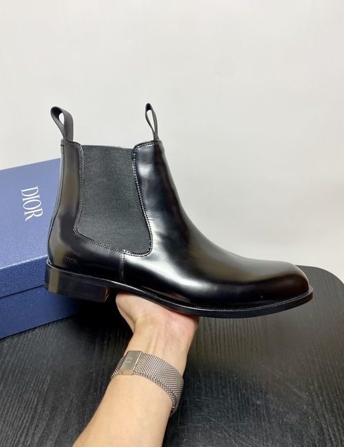 Christian Dior CD Leather Ankle Boots With Logo