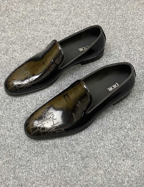 Christian Dior CD Cowhide Slip On Leather Shoes