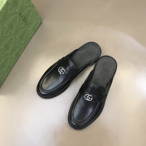 Gucci Half Loafers Full Grain Leather Upper