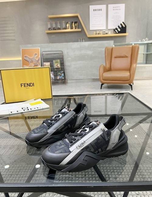 Fendi Premium Leather Mesh Breathable Shoes