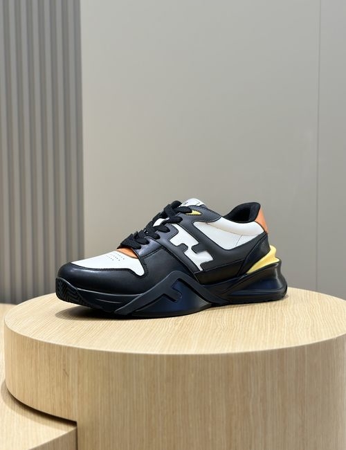 Fendi Lace-up Fashion Sneakers With Rubber Sole