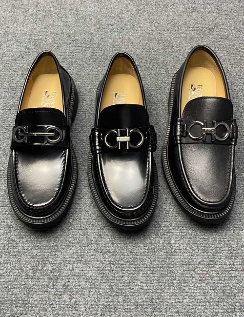Ferragamo Slip-on Casual Cowhide Leather Shoes