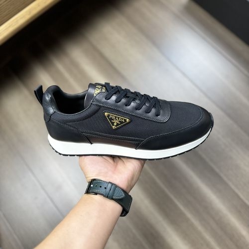 Prada Premium Canvas Leather Casual Shoes