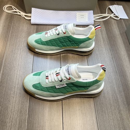 Thom Browne Suede Leather Canvas Air Cushion Sneakers