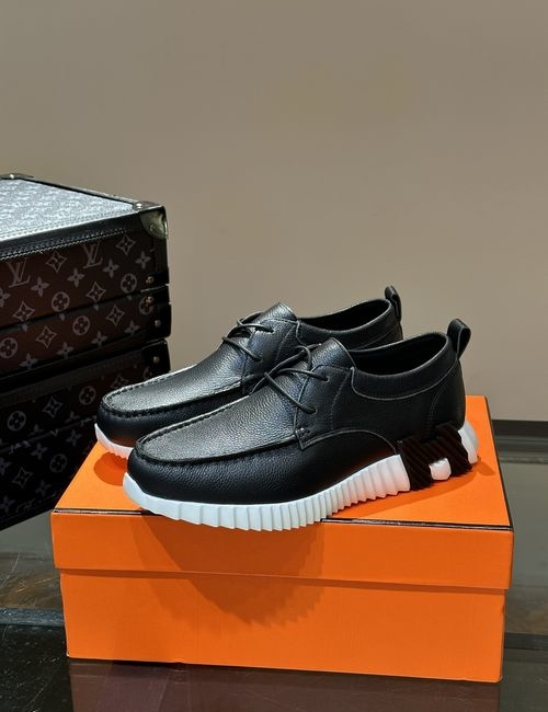 Hermes Lace-up Casual Sneakers Lightweight Sole