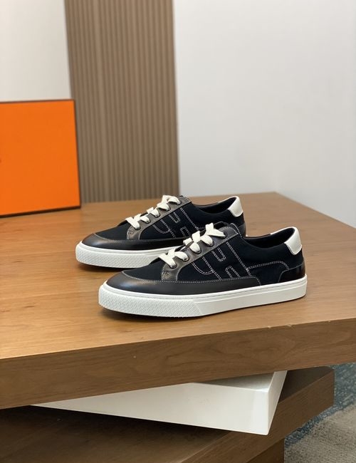 Hermes Nappa Leather Canvas Casual Shoes