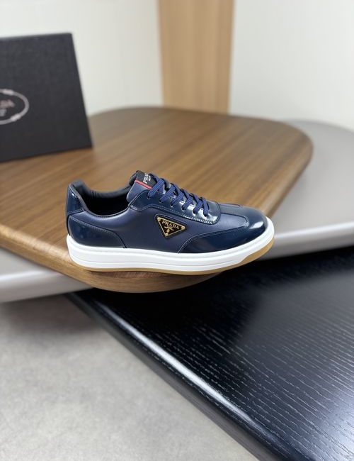 Prada Premium Casual Sneakers With Patent Leather Upper