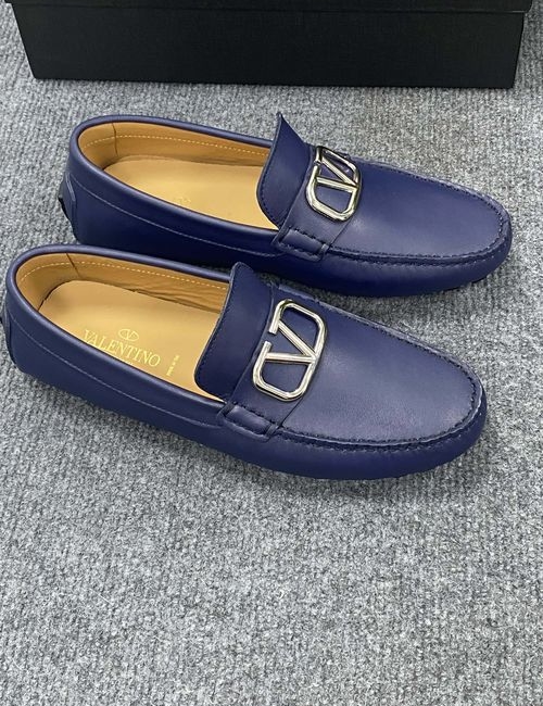 Valentino Grained Leather Loafers With Original Sole