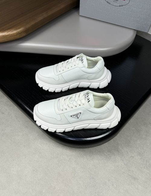 Prada Nappa Leather Casual Sneakers Durable