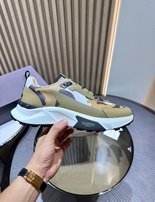 Valentino True Act Camo Low-top Sneakers With Studded Sole