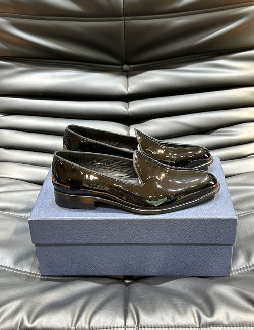 Christian Dior CD Velvet Formal Leather Sole Dress Shoes