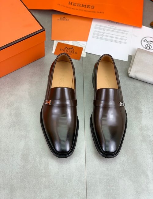 Hermes Leather Loafers With Premium Sole