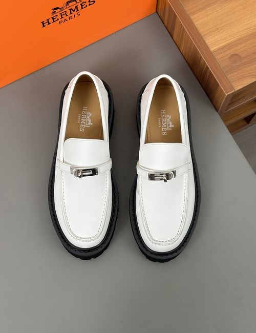 Hermes Kelly Buckle Cowhide Casual Shoes