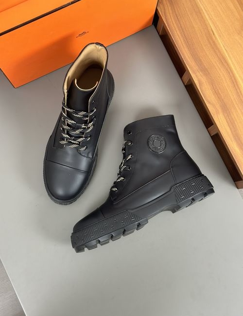 Hermes Calfskin Ankle Boots With Kelly Buckle