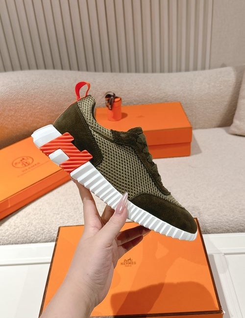 Hermes Suede Canvas H Logo Sneakers
