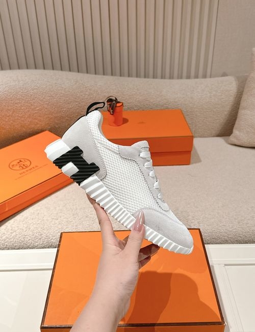 Hermes Suede Canvas H Logo Sneakers