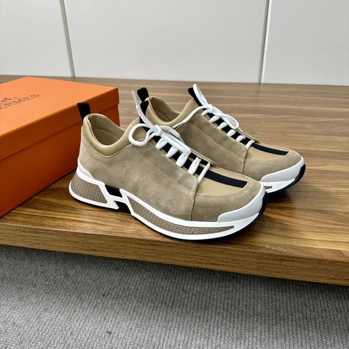 Hermes Bouncing Sneakers Leather Mesh Upper