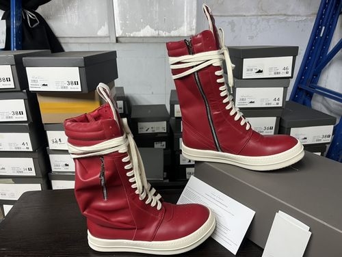 Rick Owens Big Triangle Casual Leather Sneakers