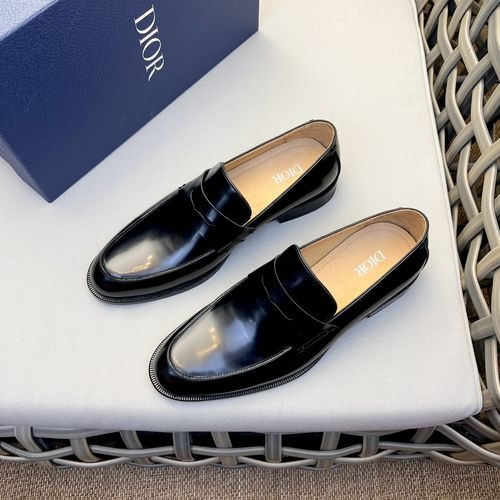 Christian Dior CD Patent Leather Derby Shoes With Leather Sole