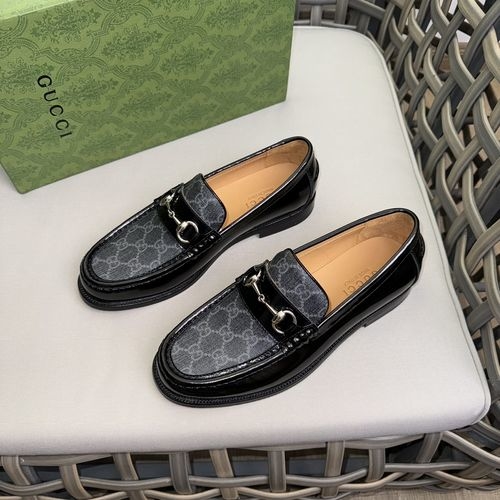 Gucci Horsebit Detail Leather Sole Loafers
