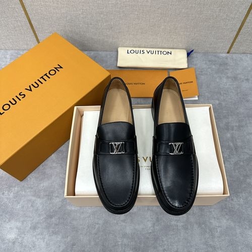 Louis Vuitton LV Major Loafers Monogram Jacquard Leather Shoes