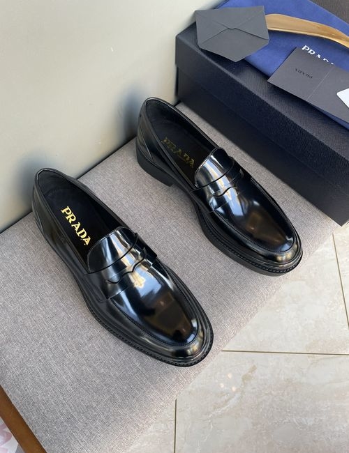 Prada Patina Calfskin Brogue Dress Shoes