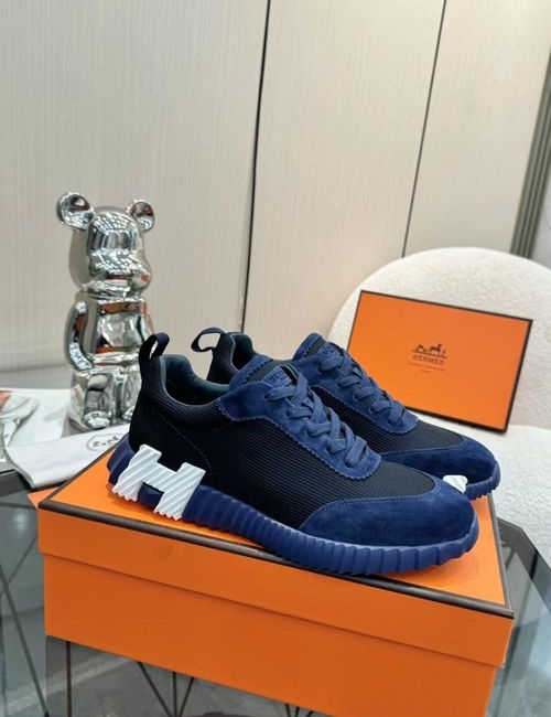 Hermes Bouncing Sneakers Cowhide Mesh Upper Lightweight Sole